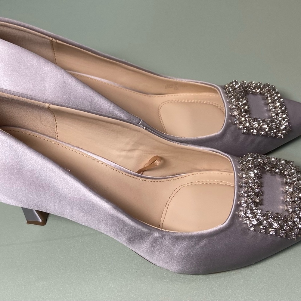 Nine West Silver Embellished Heels - Picture 2 of 6